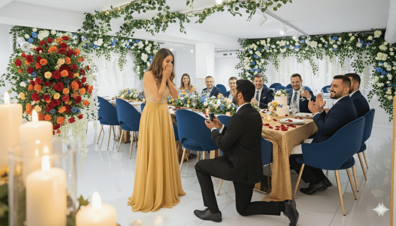 Private dining proposal at Chopras Indian Restaurant Den Haag