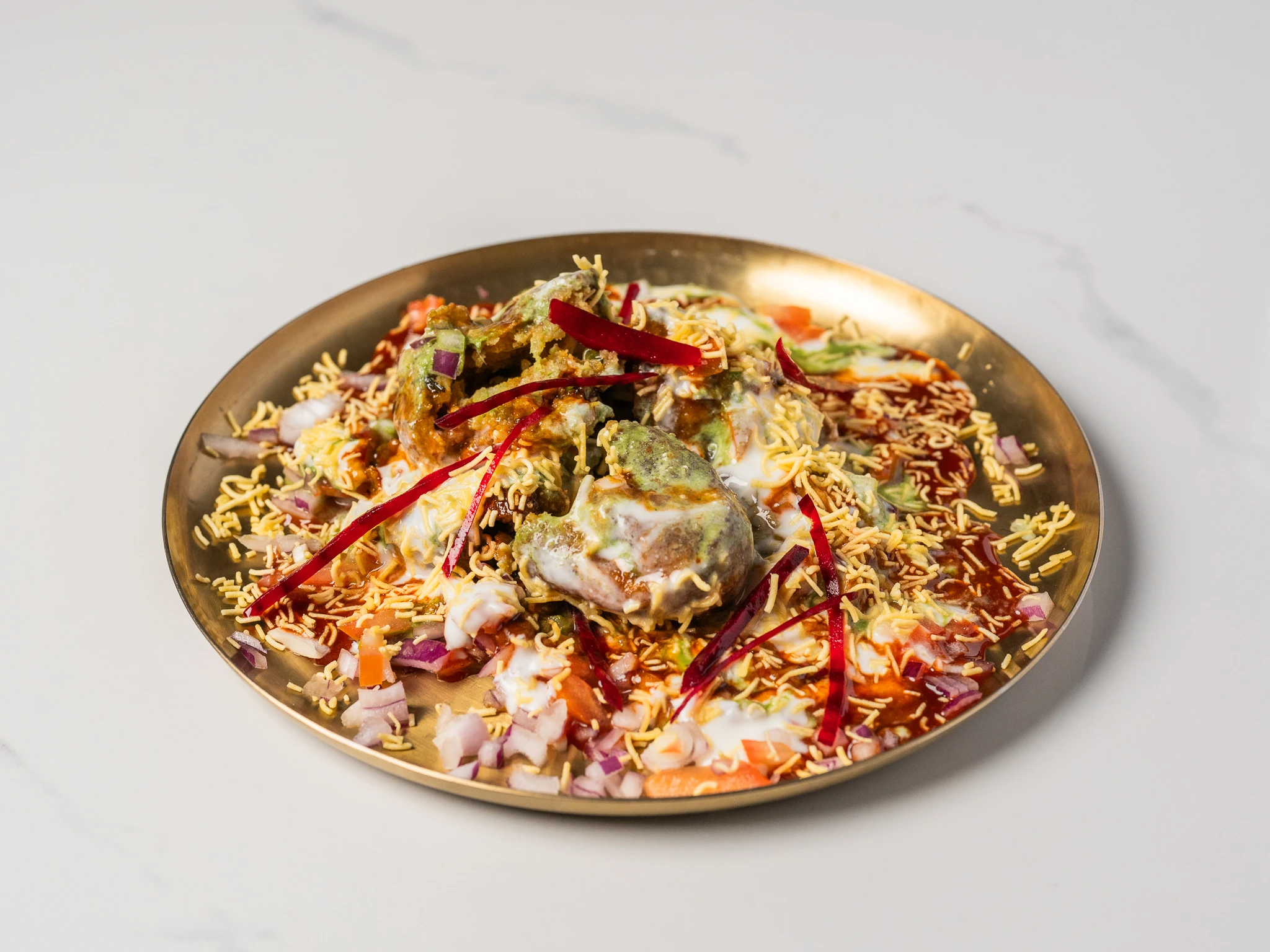 Aloo tikki shallow fried potato patties Indian street snack in Den Haag Aloo tikki shallow fried potato patties Indian street snack in Den Haag