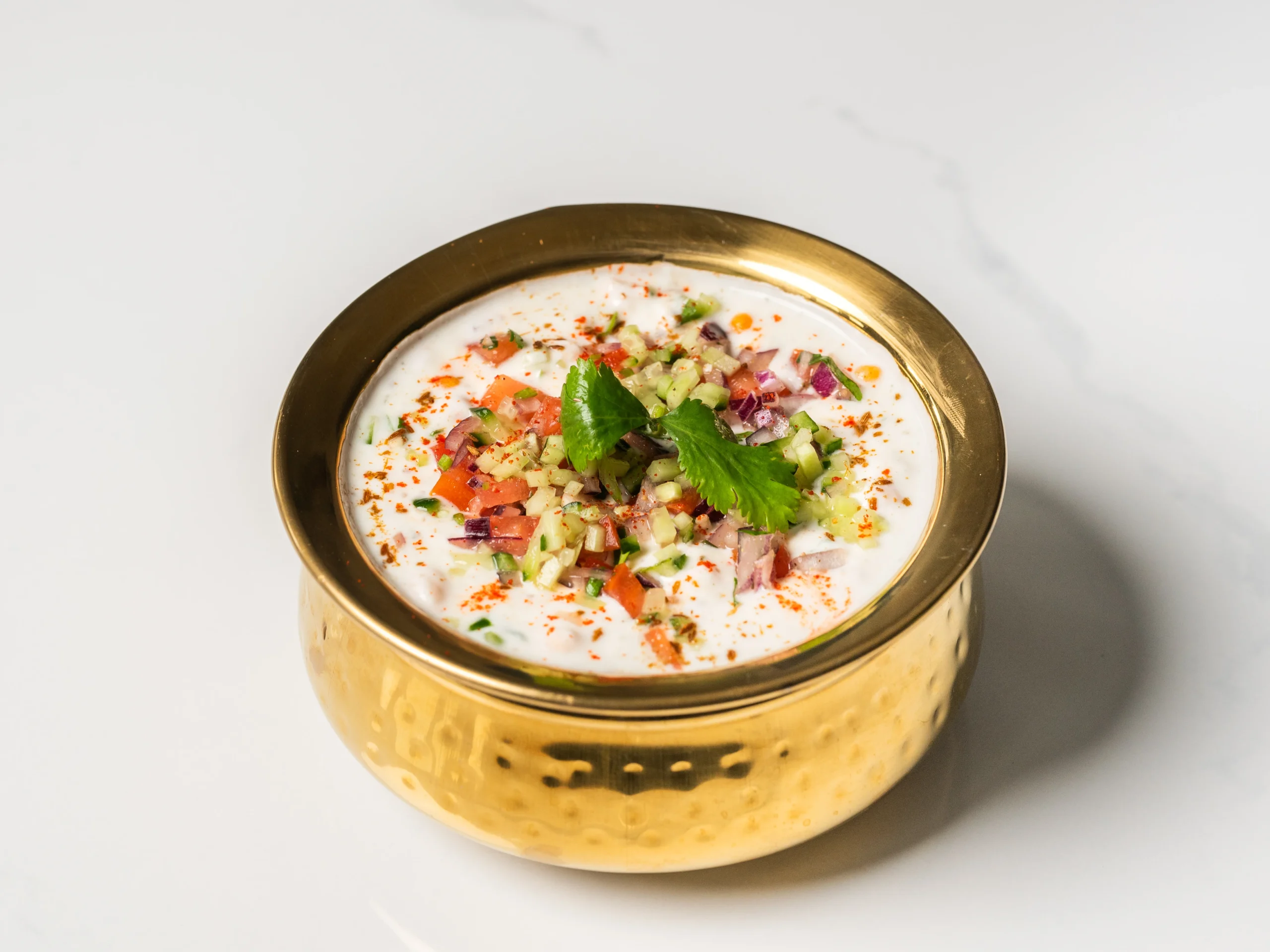 mixed raita yogurt with cucumber and boondi indian side plate mixed raita yogurt with cucumber and boondi indian side plate